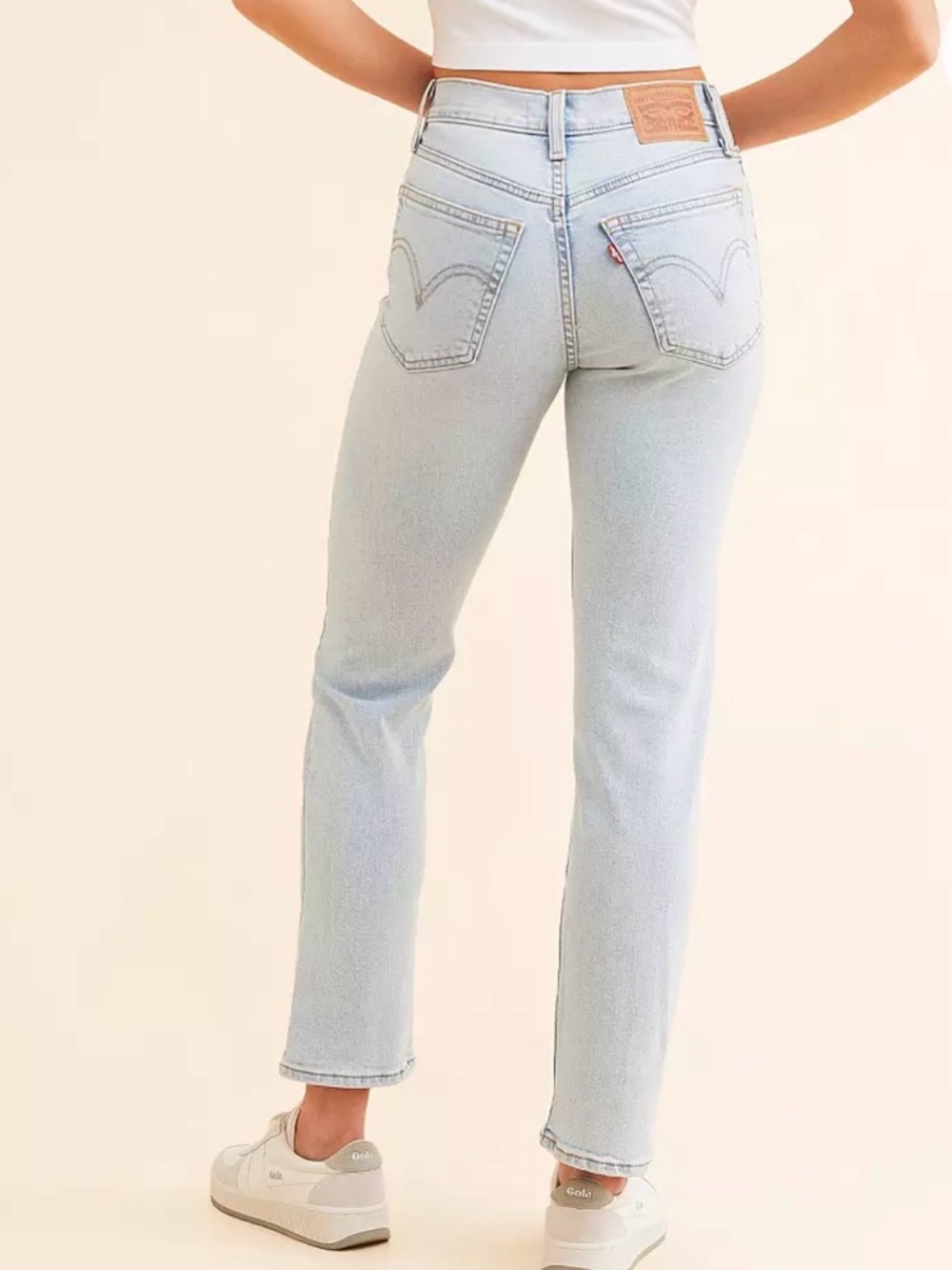 LEVI'S Premium Wedgie Straight Jeans Light Wash Size 28 - Picture 2 of 9